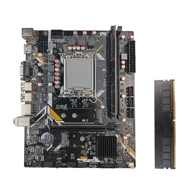 PCWINMAX New H610 Motherboard with DDR4 16GB 3200MHz RAM Combo Original LGA1700 ATX Mainboard RAM Kit Support OEM Custom