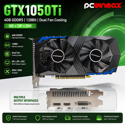 PCWINMAX Geforce GTX 1050 Ti 4GB GDDR5 128Bit Graficzna Karta do gier z wyjściem HD OEM/ODM W magazynie dla komputera stacjonarnego